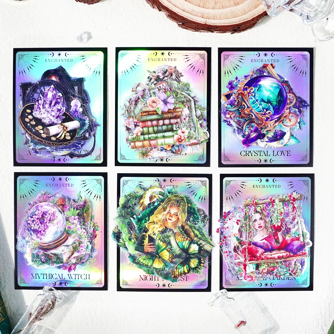 PET 스티커 - 마법 판타지 시리즈 빈티지 캐릭터 꽃 마법 풍경