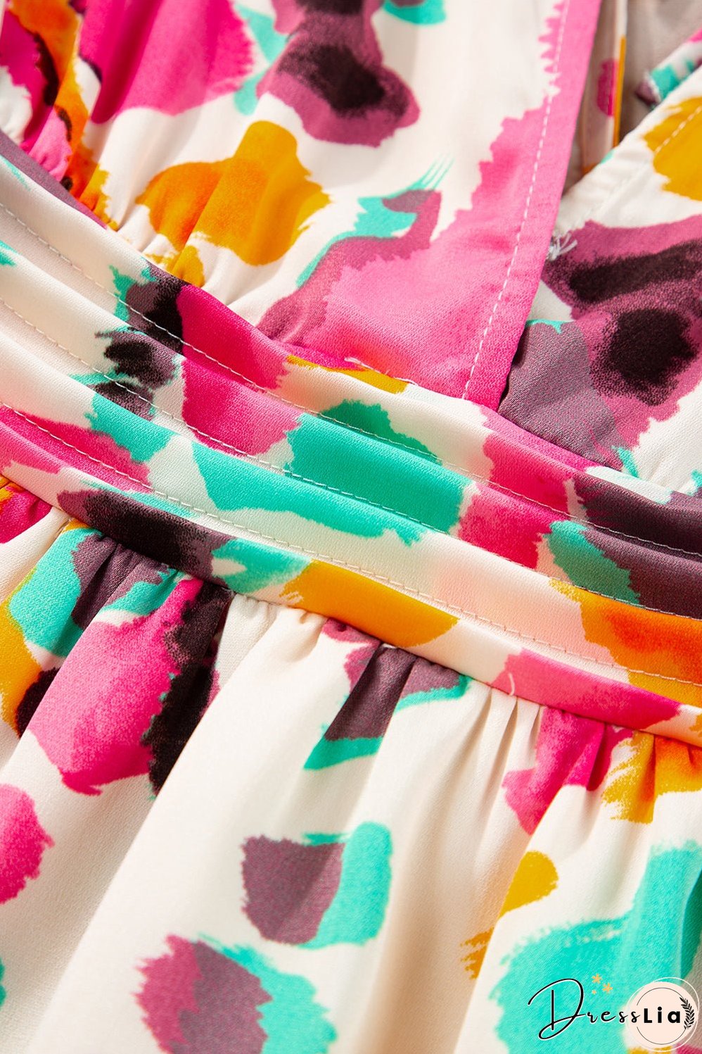 Boho Tie-dye V Neck Maxi Dress