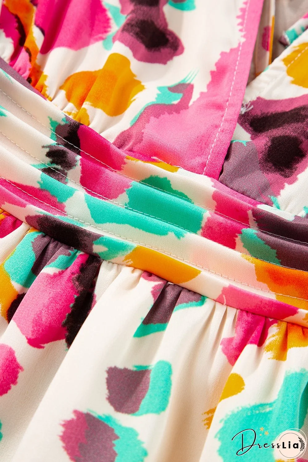 Boho Tie-dye V Neck Maxi Dress