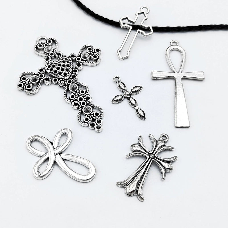 10 Pcs/package Retro Cross Alloy Plating Pendant Jewelry Accessories