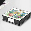 (US Local)Dragonfly PU Diamond Art Note Box with 160 Sheets of Paper Craft Kit