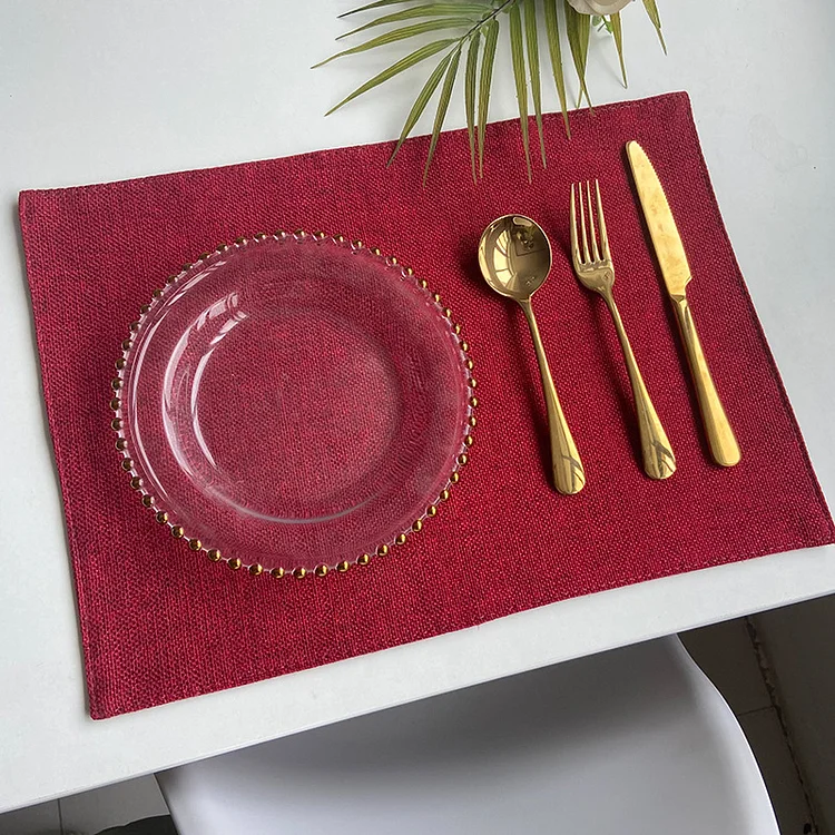 Double Layer Imitation Linen Art Dining Mat 