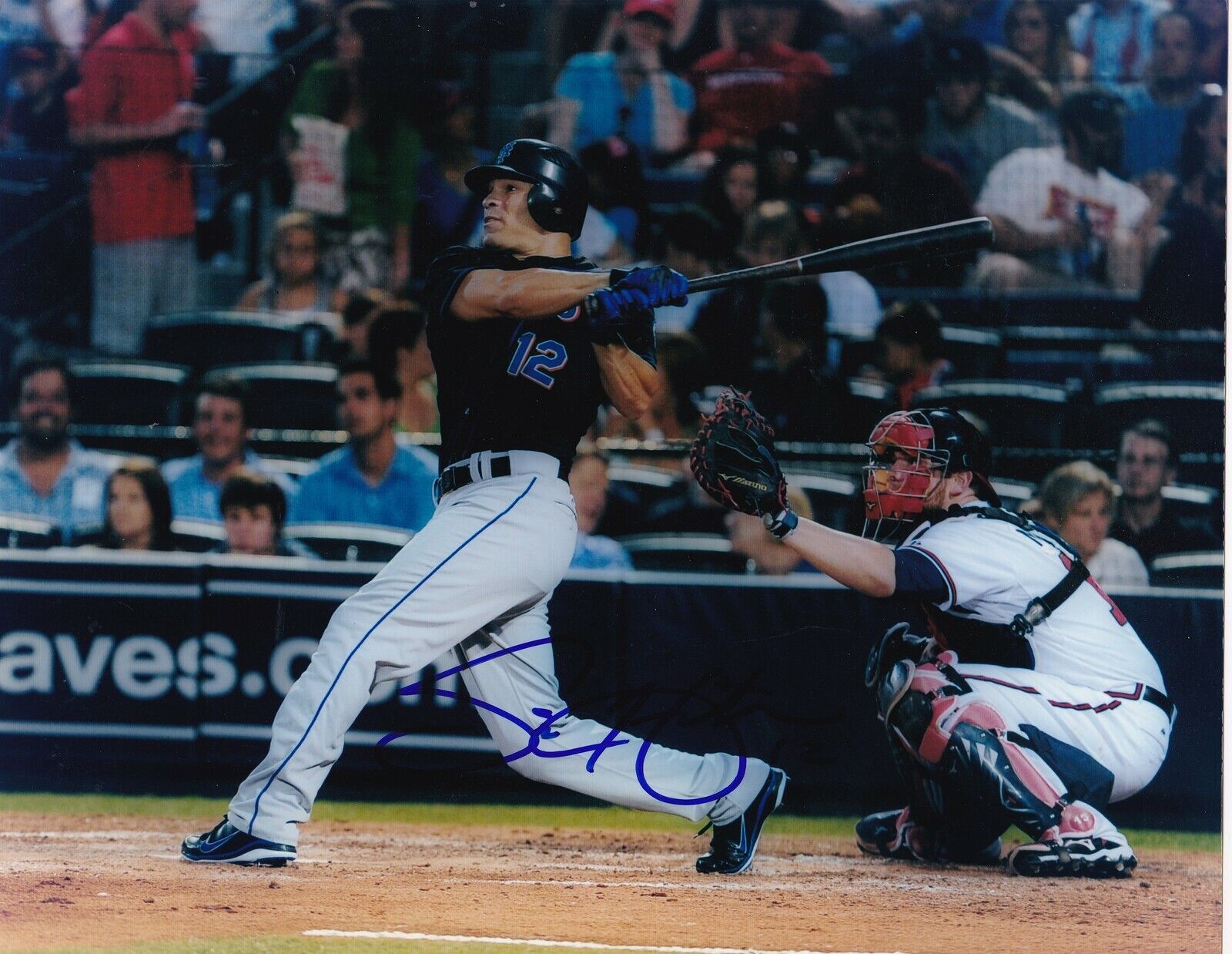 SCOTT HAIRSTON NEW YORK METS ACTION SIGNED 8x10