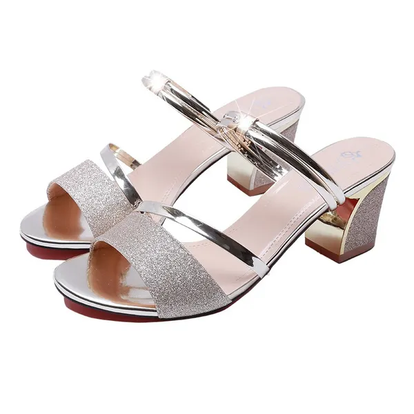 Women's Fashion Elegant Shoes Open Toe Summer Heel Sandal Plus Size