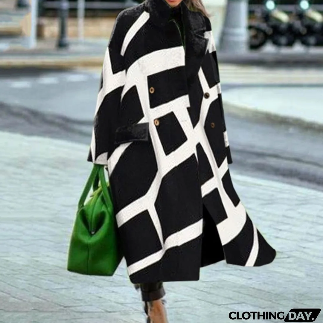 Women Fashion Autumn And Winter Long Sleeve Lapel Over Coat