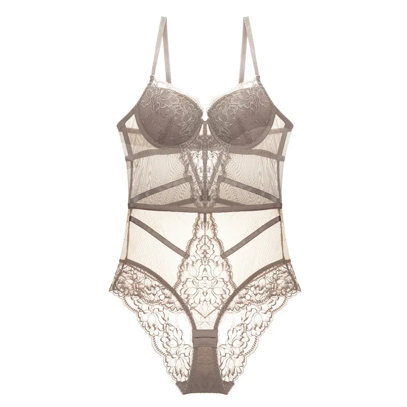Churchf Gathering Body Body With Bra Clairvoyation Sexy Lace Thin Tight Body Integrated Pure Want To Close The Underwear