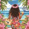 (Box Packaging)Diamond Painting-DIY Crystal Rhinestone Beach Vacation Girl