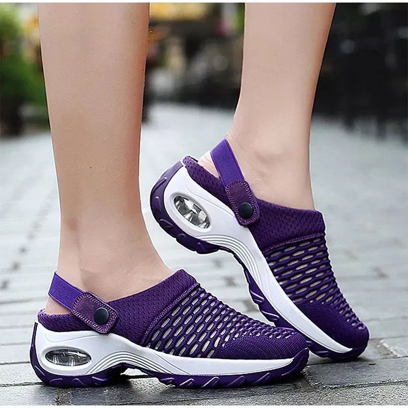 Breakj Breakj Lady Summer Hanb Yarn Cloth Cloth Slippers Rock Mother Half-Storage Sandals Two Sides Wear