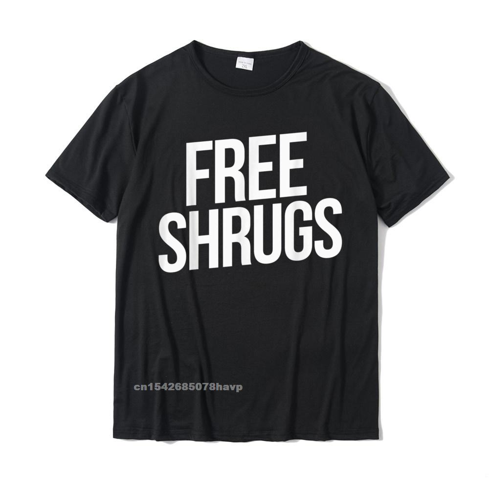 Cotton Tshirt Free Shrugs Shirt Funny Free Hugs Parody T-Shirt Top T-Shirts Casual On Men Tops & Tees Casual Cotton t -shirt Tee