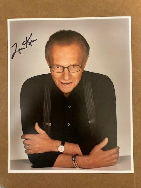 Larry King Signed Autographed 8x10 Photo Poster paintinggraph(Close-Up!) with COA