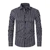 Camicia a righe da uomo casual e versatile