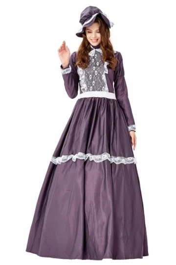 Adult Medieval Colonial Village Dress Costume-elleschic