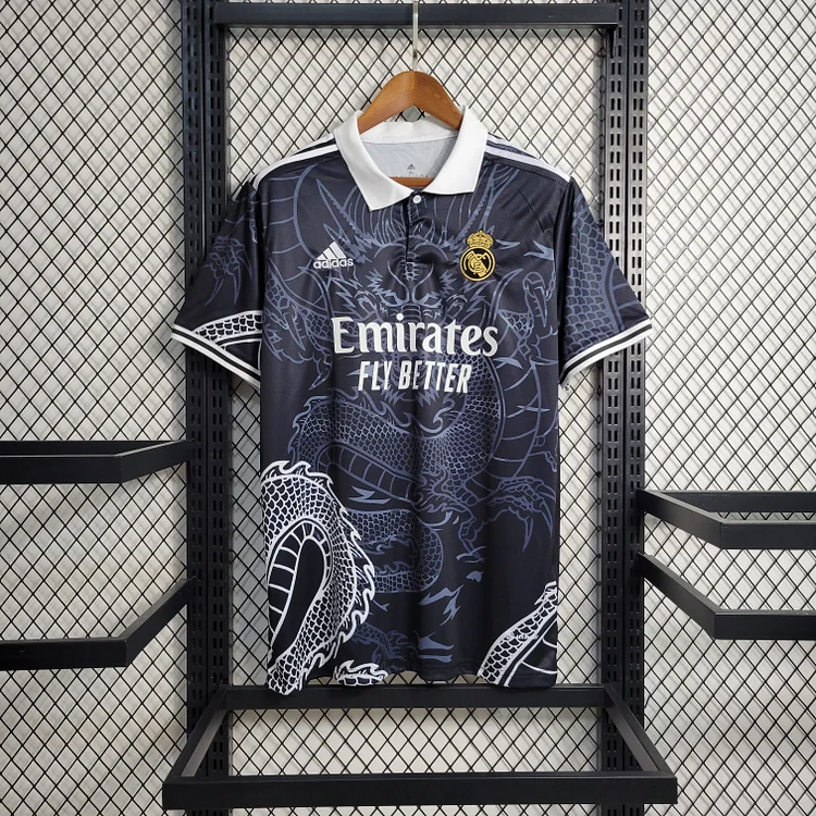 2023-24 Real Madrid Chinese Dragon Special Edition Shirt Top Kit - Black