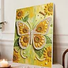 DIY Pearl Painting Sunflower Butterfly for Home Wall Decor with Frame(30x40cm)