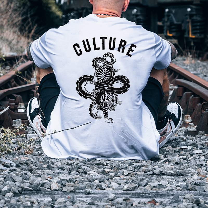 UPRANDY Tiger And Snake Printed Casual Men's T-shirt -  UPRANDY