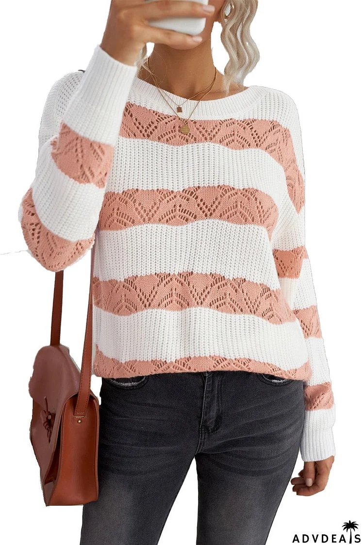 Striped Colorblock Knit Sweater