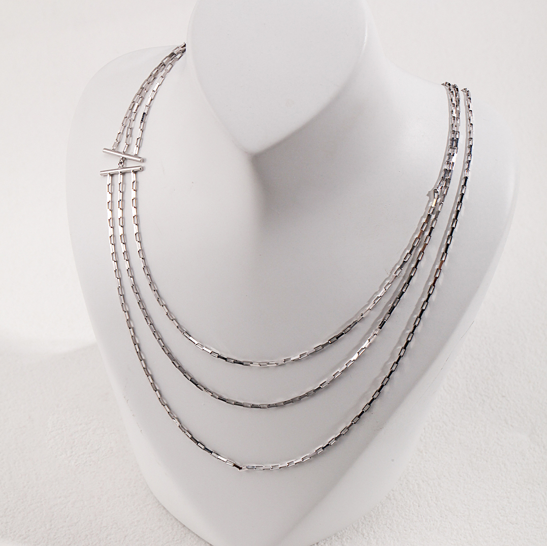 Vintage Triple Chain Gold Plated Necklace