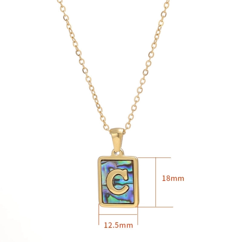 Basic Modern Style Classic Style Letter Titanium Steel Fritillary Plating Pendant Necklace