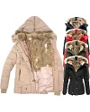 Women's Outdoor Hiking Windproof Parka Faux Fur Lined Coat