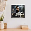 Vie d&rsquo;animaux de compagnie fille-plein diamant rond peinture-30 * 30cm