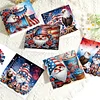 6pcs Diamond Painting Independence Day Goblin Greeting Card with Envelope for Family Friends Holiday Gift Congratulations