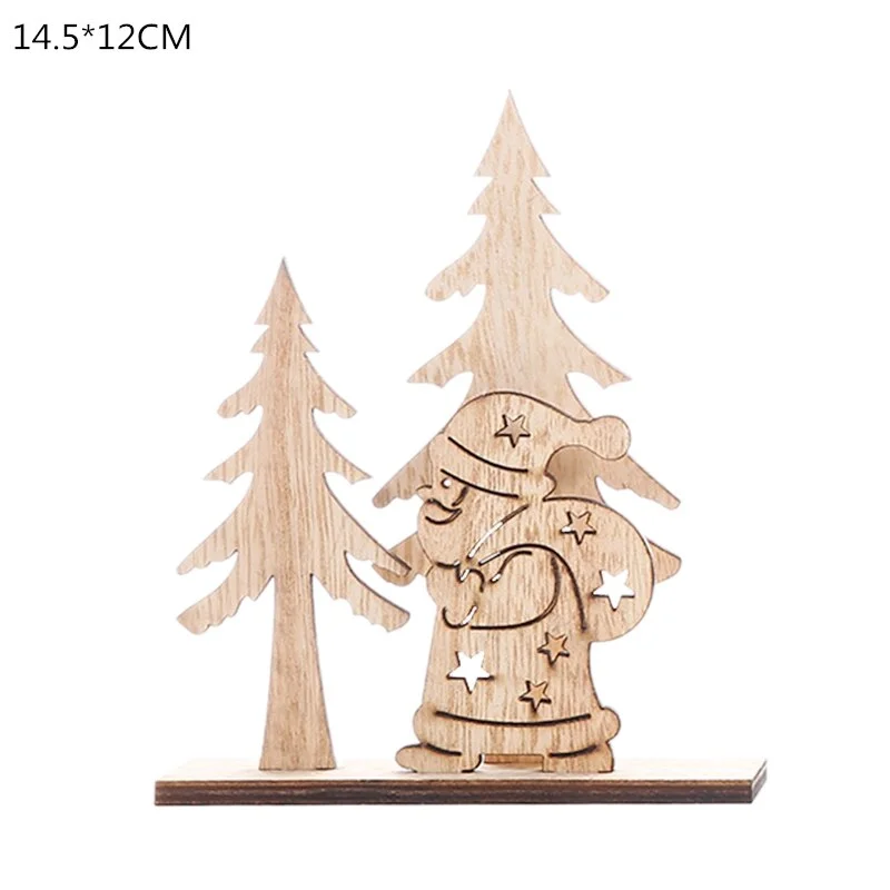 Wooden Reindeer Christmas Decoration DIY Wood Crafts Xmas Ornaments for Christmas Party Home Table Decorations New Year 2020