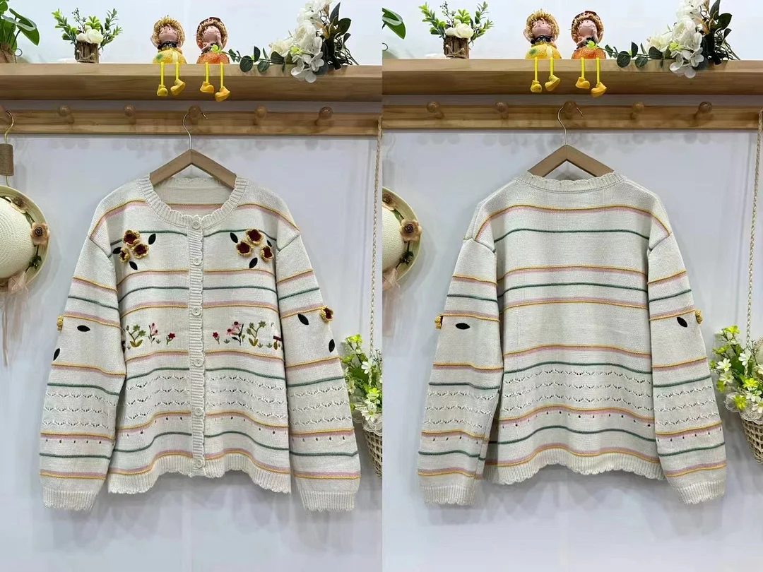 Chicfifth Sweater Women Winter Long Sleeve High Quality Autumn Vintage Top Knitted Cardigan