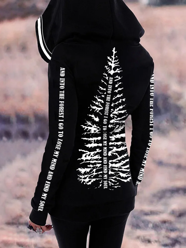 Wearshes And Into The Forest I Go To Lose My Mind And Find My Soul Print Zip Hoodie