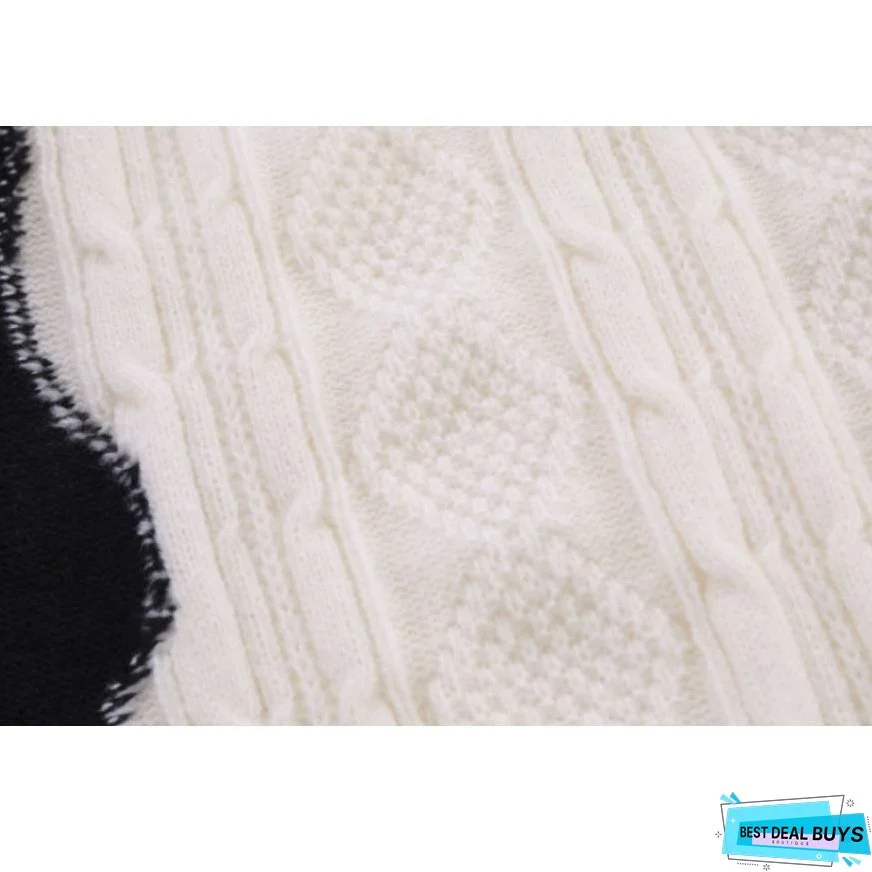 Color Block Turtleneck Sweater