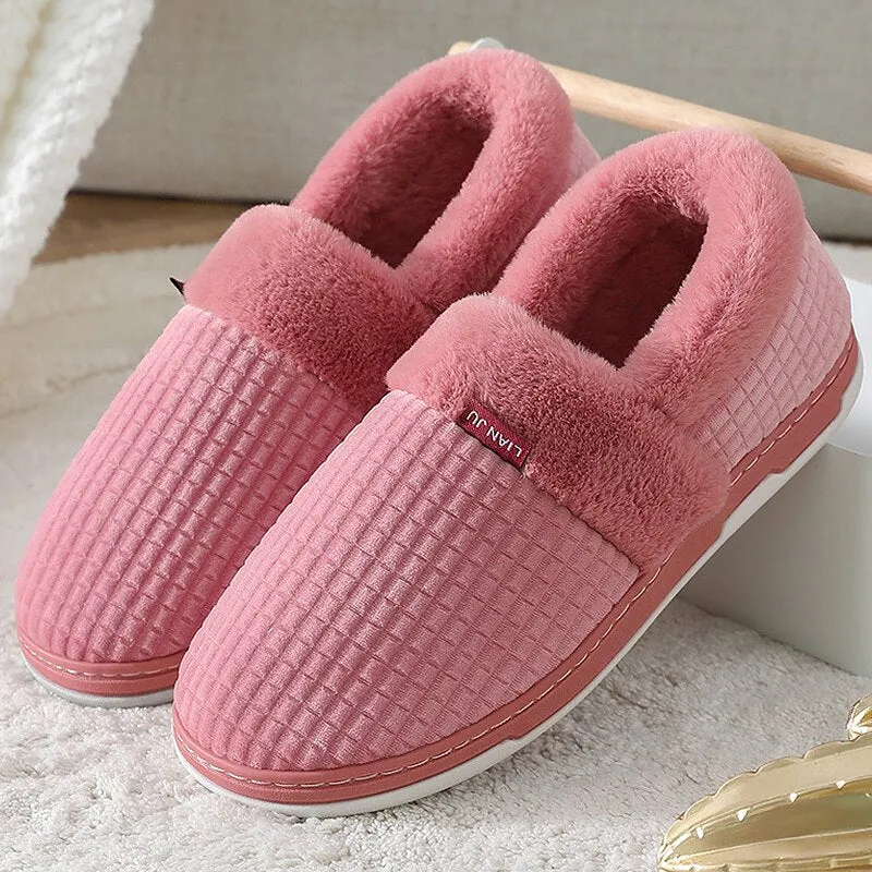 Winter slippers for men short plush indoor Male slippers Oversized 44-51 cotton Mens shoes home slippers comfortable