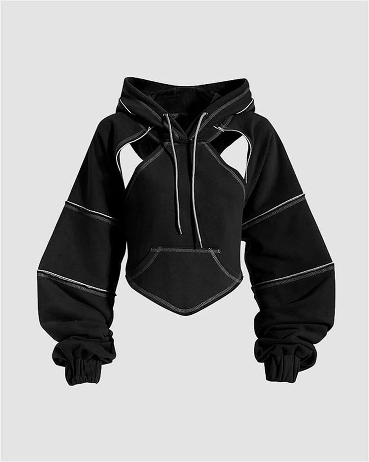Grungy Cut-Out Hoodie