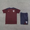 2024 England pre-match training Wine Red Shirt+Shorts 1:1 Thai Quality