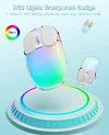 Wireless Gaming Mouse,Portable Dual Mode (2.4GHz+BT5.0) Fully Transparent Cute Mice,Battery Digital Display,RGB Backlight Rechargeable Silent Mice,for Laptop/iPad/Phone/PC/Mac