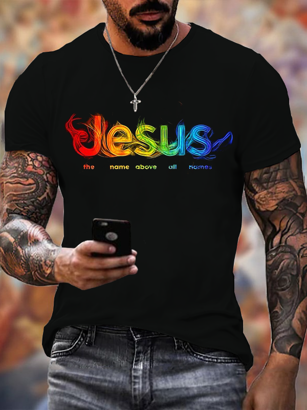Men's Jesus Is My Savior Graphic Short Sleeve T-Shirt