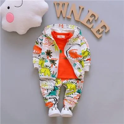 Children Boys Clothes Sets for Girl Baby Suit High Quality Cartoon Spring Autumn Coat+ T shirt +Pants Set Kids Clothing Set 1-4Y