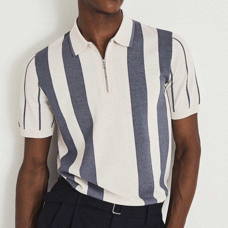 Stylish Lapel Casual Zipper Polo Shirt-Compassnice®