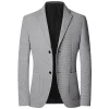 Men's Plaid Slim Fit Gentleman Blazer