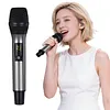 Wireless Microphone For Singing with Rechargeable Receiver Metal Cordless Handheld Mic for Home Karaoke Meeting Party Church Wedding KTV