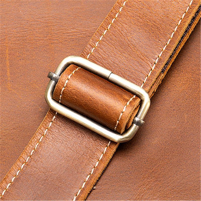 Vintage Style Leather Large Capacity Business Handbag Crossbody Bag