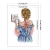 The Back View Of A Girl Reading A Book-14CT Stamped Cross Stitch 21*31cm/8.27*12.2in