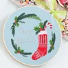 【Limited Stock Sale】Christmas-DIY Embroidery Kit with Pattern Cotton Threads Needles Hoop 30*30cm/11.8*11.8in tapestrymarket