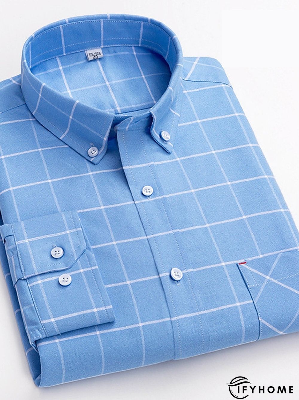 Men's Denim Shirt Turndown Spring &  Fall Long Sleeve A B C Plaid / Striped / Chevron / Round Daily Wear Clothing Apparel Print | IFYHOME