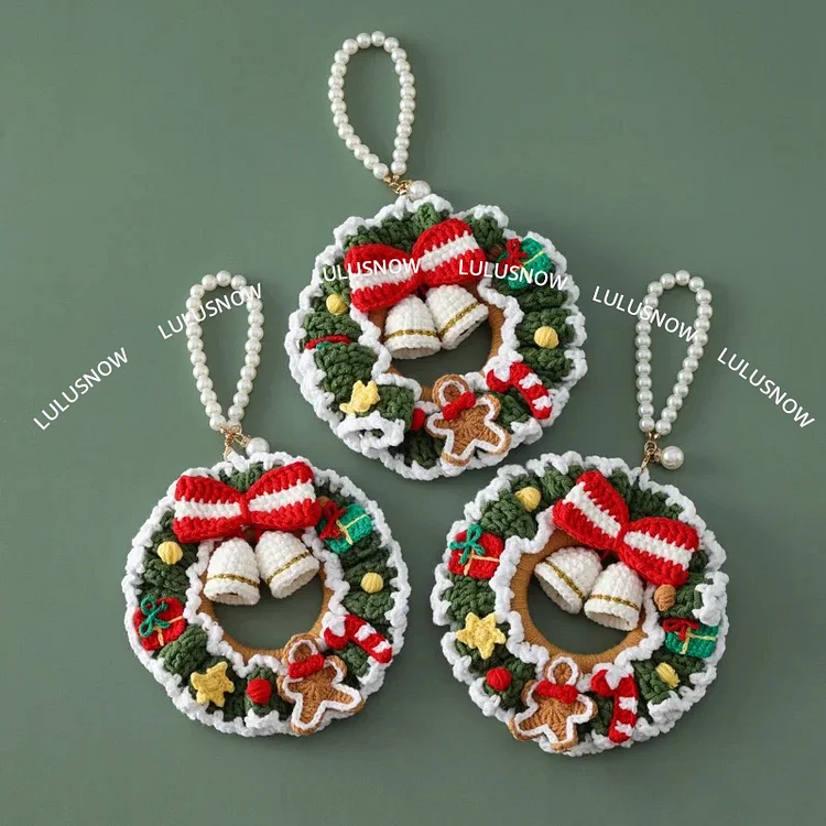 Lulusnow Handmade Merry Christmas Jingle bells Car Gift/Plant Lover Gift  Car Hanging Decoration