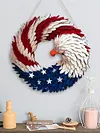 American Eagle Flag Patriotic Wreath 2026 USA 250 Decorations 250th Anniversary Eagle Wreath for 4th of July for Front Door Wall Party Holiday Decoration