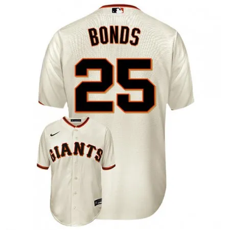 Men's San Francisco Giants #25 Barry Bonds Cream Cool Base Stitched Jersey 3AA5