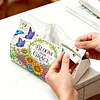DIY Diamond Art Tissue Box Holder Flower Butterfly PU Leather Diamond Art Desktop Organizer Resin Rhinestone Storage Organizers Gem Art Home Office Decor Craft Gift