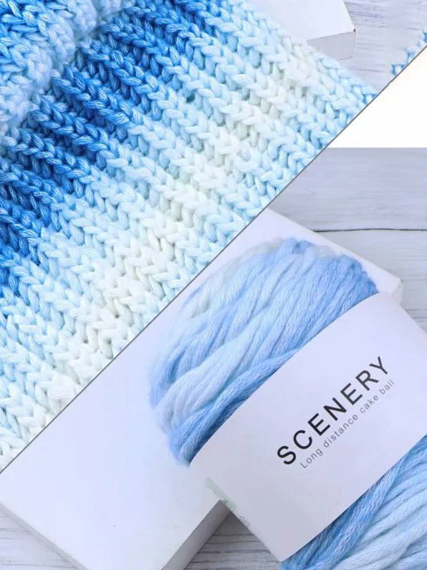 Wool Gradient Dolls Handmade DIY Woven Scarf