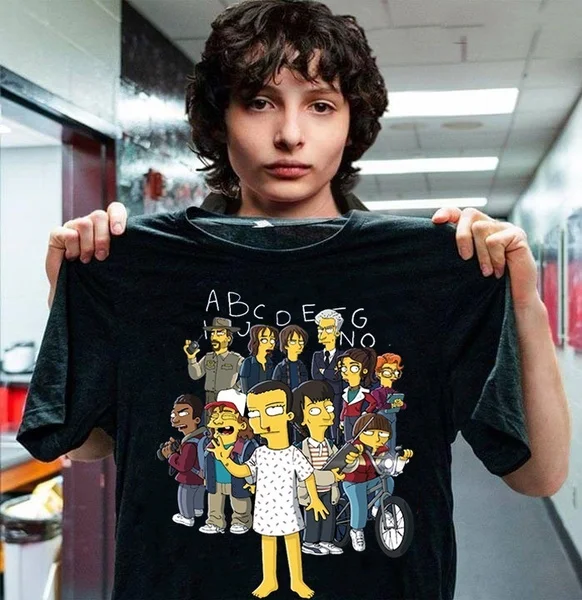 Stranger Things- The Simpsons In T-Shirt