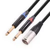 Professional Male 3pin XLR To Dual 6.35mm Male TS Mono Plug Cable Accessories