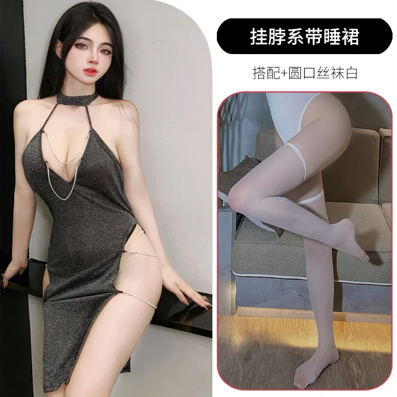 Churchf Night Vows Tiffic Lingerie Sexy Passion Student Suit Uniform Seduction Free From Pure Desire Silver Flaky Cheongsam Summer
